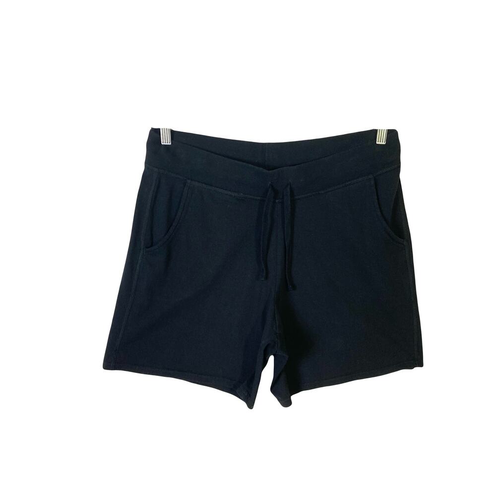 NWOT HANES Shorts Mens L Black Jersey Terry-Lining Pull On Elastic Waist Pocket